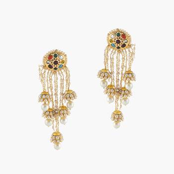 Navratan Studs With 5 Panchi Jhumki Earrings 1