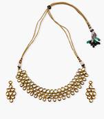 4 Line Kundan Choker With Matching Long Earrings