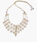 3 Layered Long Kundan And Pearl Neckpiece