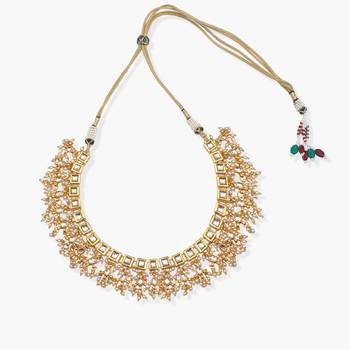 Square Kundan And Jhallar Neckpiece 1
