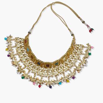 Maharani Navratan Piece Neckpiece For A Fuller Neck And Jhumkay Earrings 1