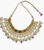 Maharani Navratan Piece Neckpiece For A Fuller Neck And Jhumkay Earrings