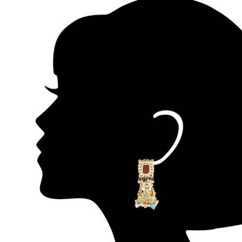 Maharani Navratan Piece Neckpiece For A Fuller Neck And Jhumkay Earrings 3