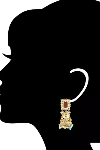 Maharani Navratan Piece Neckpiece For A Fuller Neck And Jhumkay Earrings