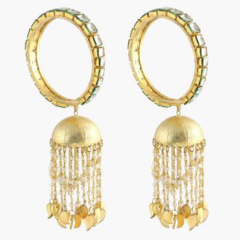 Pair Of Kundan Bangle With Jhumki And Pearls 1