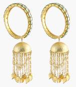 Pair Of Kundan Bangle With Jhumki And Pearls