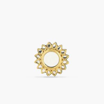 Glass Kundan Meenakari Ring, Adjustable 1