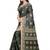 Grey Printed Satin Saree With Blouse