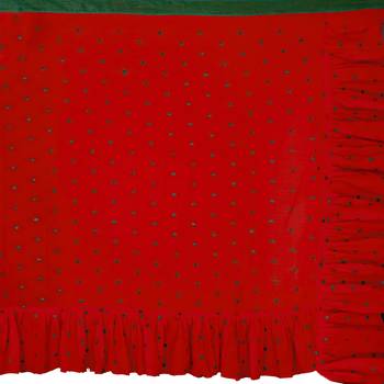 Red embroidered georgette saree with blouse 5