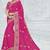 Pink embroidered chiffon saree with blouse