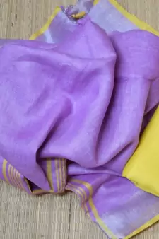 Purple Linen Saree With Blouse