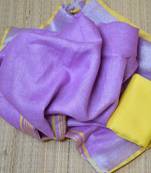 Purple Linen Saree With Blouse