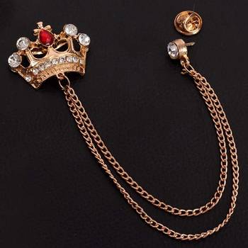 Gold crystal brooch 3