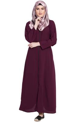 Wine plain kashibo abaya 1