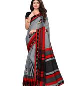 Grey Printed Chiffon Saree With Blouse