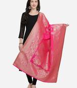 Pink Banarasi Art Silk Women's Dupatta