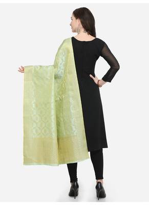 Pista Green Banarasi Art Silk Women's Dupatta 2