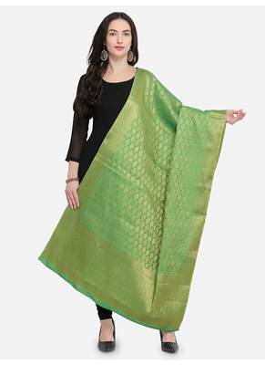 Green Banarasi Art Silk Women's Dupatta 1