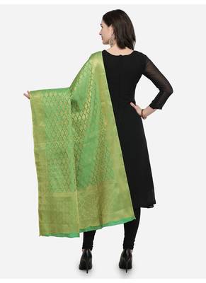 Green Banarasi Art Silk Women's Dupatta 2