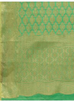 Green Banarasi Art Silk Women's Dupatta 4