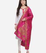 Rani Pink Banarasi Silk Women's Dupatta