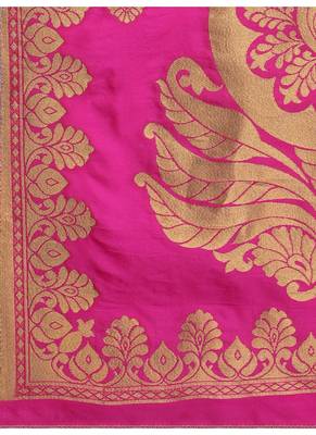 Rani Pink Banarasi Silk Women's Dupatta 4