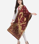 Maroon Banarasi Silk Women's Dupatta