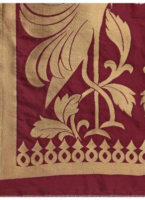 Maroon Banarasi Silk Women's Dupatta 4