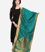 Turquoise Banarasi Silk Women's Dupatta