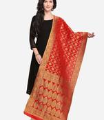Red Banarasi Silk Women's Dupatta