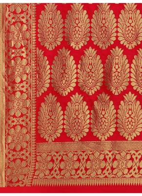 Red Banarasi Silk Women's Dupatta 4