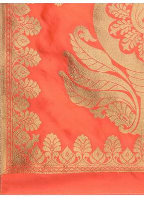 Orange Banarasi Silk Women's Dupatta 4