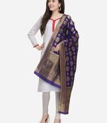 Purple Banarasi Silk Women's Dupatta