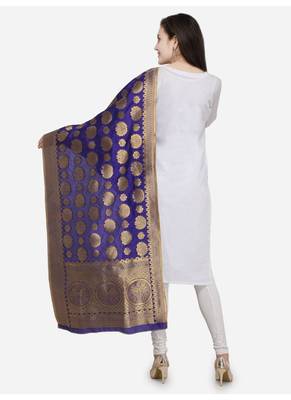 Purple Banarasi Silk Women's Dupatta 2