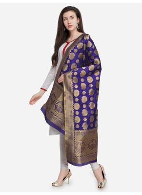 Purple Banarasi Silk Women's Dupatta 3