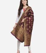 Magenta Banarasi Silk Women's Dupatta