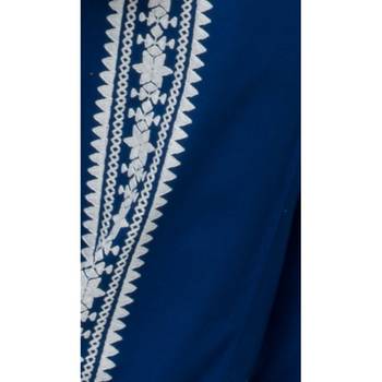 Poplin Blue Poplin Fabric Slim Fit Embroidered Cigarette Pants For Women's 5