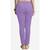 Cotton Lilac Cotton Fabric Slim Fit Solid Cigarette Pants For Women's