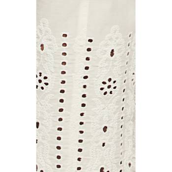 Cotton White Cotton Fabric Slim Fit Embroidered Cigarette Pants For Women's 5