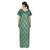 Green & beige colour checks design printed round  neck cotton nighty for ladies nightwear