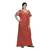 Red & beige colour polka dots design printed round  neck cotton nighty for ladies nightwear