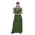 Green & white colour dots design printed collar neck cotton nighty for ladies nightwear