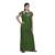 Green & white colour dots design printed collar neck cotton nighty for ladies nightwear