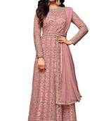 Pink embroidered net salwar