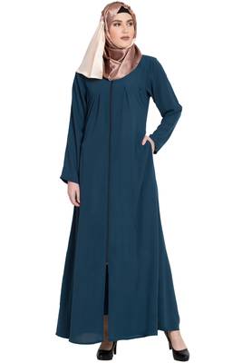 Teal plain kashibo abaya 1