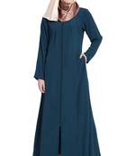 Teal plain kashibo abaya