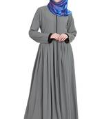 Grey plain kashibo abaya