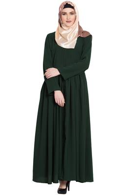 Green plain kashibo abaya 1