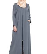 Grey plain nida abaya
