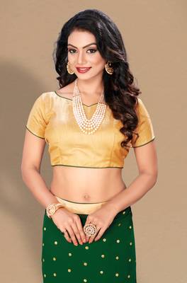Green embroidered georgette saree with blouse 4